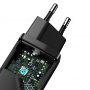 Baseus GaN 2 Lite Charger 65W (CCGAN2L-E01) - захранване за ел. мрежа за лаптопи, смартфони и таблети с 2xUSB-C изхода и с технология за бързо зареждане (черен) 7