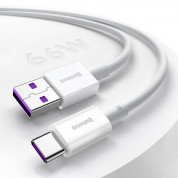 Baseus Superior USB-A to USB-C Cable 66W (CATYS-A02) - USB-C кабел с бързо зареждане за устройства с USB-C порт (200 см) (бял)  7