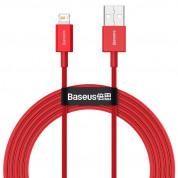 Baseus Superior Lightning USB Cable (CALYS-C09) - USB кабел за Apple устройства с Lightning порт (200 см) (червен)