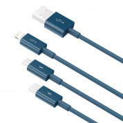 Baseus Superior 3-in-1 USB Cable with micro USB, Lightning and USB-C connectors (CAMLTYS-03) (150 cm) (blue) 3