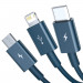 Baseus Superior 3-in-1 USB Cable (CAMLTYS-03) - универсален USB кабел с Lightning, microUSB и USB-C конектори (150 см) (син) 2