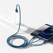 Baseus Superior 3-in-1 USB Cable (CAMLTYS-03) - универсален USB кабел с Lightning, microUSB и USB-C конектори (150 см) (син) 5