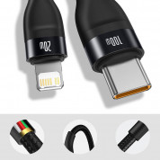 Baseus Flash Series 2in1 100W Fast Charging USB-C to Lightning and USB-C Cable (CA1T2-F01) - здрав USB-C кабел с бързо зареждане за устройства с Lightning и USB-C порт (120 см) (черен) 11