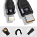 Baseus Flash Series 2in1 100W Fast Charging USB-C to Lightning and USB-C Cable (CA1T2-F01) - здрав USB-C кабел с бързо зареждане за устройства с Lightning и USB-C порт (120 см) (черен) 12