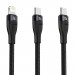Baseus Flash Series 2in1 100W Fast Charging USB-C to Lightning and USB-C Cable (CA1T2-F01) - здрав USB-C кабел с бързо зареждане за устройства с Lightning и USB-C порт (120 см) (черен) 6