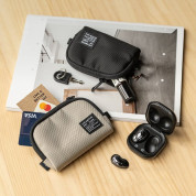 Ringke Half Pocket Mini Pouch  - компактен органайзер с един джоб за кабели, слушалки, ключове и др. (бежов) 3
