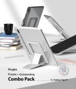 Ringke Fusion Combo Case - удароустойчив хибриден кейс и сгъваема поставка за Samsung Galaxy Tab S7 (прозрачен) 1
