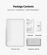 Ringke Fusion Combo Case - удароустойчив хибриден кейс и сгъваема поставка за Samsung Galaxy Tab S7 (прозрачен) 10