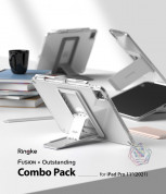 Ringke Fusion Combo Case - удароустойчив хибриден кейс и сгъваема поставка за iPad Pro 11 M1 (2021), iPad Pro 11 (2020) (тъмносив) 9
