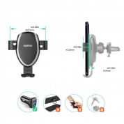 Choetech Gravity Car Wireless Charger Stand 10W - поставка за кола с безжично зареждане за Qi съвместими смартфони (черен) 9