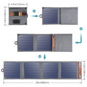 Choetech Foldable Travel Solar Panel 14W - сгъваем соларен панел, зареждащ директно вашето устройство от слънцето (сив) 1