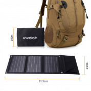 Choetech Foldable Travel Solar Panel 22W - сгъваем соларен панел, зареждащ директно вашето устройство от слънцето с 2 USB-A порта (черен) 1