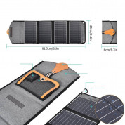 Choetech Foldable Travel Solar Panel 22W - сгъваем соларен панел, зареждащ директно вашето устройство от слънцето с 2 USB-A порта (черен) 9