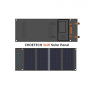 Choetech Foldable Photovoltaic Solar Panel Quick Charge PD 36W - сгъваем соларен панел зареждащ директно вашето устройство от слънцето с USB-A и USB-C портове (сив) 6