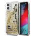 Karl Lagerfeld Liquid Glitter Charms Case - дизайнерски кейс с висока защита за iPhone 12 mini (златист) 1