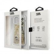 Karl Lagerfeld Liquid Glitter Charms Case - дизайнерски кейс с висока защита за iPhone 12 mini (златист) 3