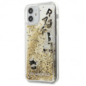 Karl Lagerfeld Liquid Glitter Charms Case - дизайнерски кейс с висока защита за iPhone 12 mini (златист) 1