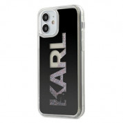 Karl Lagerfeld Liquid Glitter Karl Logo Case - дизайнерски кейс с висока защита за iPhone 12 mini (черен) 1