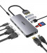 Choetech 12-in-1 USB-C Dual Multimedia Adapter - мултифункционален хъб за свързване на допълнителна периферия за MacBook (тъмносив) 3