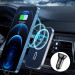 Choetech Magsafe Wireless Charger Car Kit Mount 15W with Car Charger - поставка за радиатора на кола с безжично зареждане и зарядно за кола за iPhone с Magsafe (черен) 3