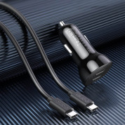 Choetech FCP Dual Quick Car Charger 36W - зарядно за кола с 2xUSB-C изхода с технология за бързо зареждане и USB-C към USB-C кабел (черен) 7