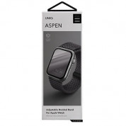 Uniq Aspen Adjustable Braided Band  - текстилна каишка за Apple Watch 42мм, 44мм, 45мм (тъмносив) 9