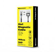 Wozinsky Magnetic Cable - кабел с магнитен накрайник с USB-C, MicroUSB и Lightning конектори (черен) 11