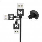Wozinsky Magnetic Cable - кабел с магнитен накрайник с USB-C, MicroUSB и Lightning конектори (черен) 5