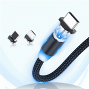 Wozinsky Magnetic Cable - кабел с магнитен накрайник с USB-C, MicroUSB и Lightning конектори (черен) 3