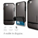 Spigen Flip Armor Case - хибриден кейс с отделение за кр. карти и най-висока степен на защита за iPhone SE (2022), iPhone SE (2020), iPhone 8, iPhone 7 (тъмносив) 11