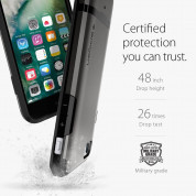 Spigen Flip Armor Case - хибриден кейс с отделение за кр. карти и най-висока степен на защита за iPhone SE (2022), iPhone SE (2020), iPhone 8, iPhone 7 (тъмносив) 9
