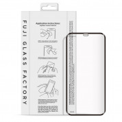 Fuji Curved-to-fit Screen Protector - калено стъклено защитно покритие за дисплея на iPhone 12, iPhone 12 Pro (черен-прозрачен) 1