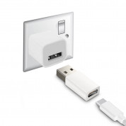 Mako USB-C to USB Cable Adapter - адаптер от USB мъжко към USB-C женско за мобилни устройства с USB-C порт (бял) 1