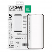 Fuji Curved-to-fit Screen Protector - калено стъклено защитно покритие за дисплея на iPhone 12 Pro Max (черен-прозрачен)