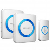 TeckNet HWD01888WU01 Plug-In Wireless Doorbell - комплект 2 броя иновативни безжични звънци и предавател за входна врата (бял) 
