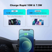 TechRise Wireless Car Charger 10W & Air Vent Holder - поставка за радиатора на кола с безжично зареждане за Qi съвместими смартфони (черен) 1