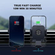 TechRise Wireless Car Charger 10W & Air Vent Holder - поставка за радиатора на кола с безжично зареждане за Qi съвместими смартфони (черен) 4