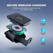 TechRise Wireless Car Charger 10W & Air Vent Holder - поставка за радиатора на кола с безжично зареждане за Qi съвместими смартфони (черен) 5