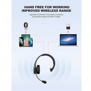 TeckNet EBH01002BA01 Bluetooth On-Ear Noise Cancelling Headset - безжична блутут слушалка с управление на звука и микрофон за мобилни устройства (черен) 5