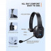 TeckNet EBH01002BA01 Bluetooth On-Ear Noise Cancelling Headset - безжична блутут слушалка с управление на звука и микрофон за мобилни устройства (черен) 5