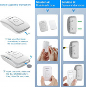 TeckNet HWD01161WU02 Battery Wireless DoorBell - безжичен стилен звънец за входна врата (бял)  4