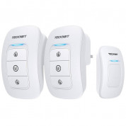TeckNet HWD01162WU02 Wireless Plug-in Digital Doorbell - комплект 2 броя иновативни безжични звънци и предавател за входна врата (бял)