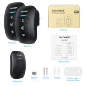 TeckNet HWD01162BU02 Wireless Plug-in Digital Doorbell - комплект 2 броя иновативни безжични звънци и предавател за входна врата (черен) 5