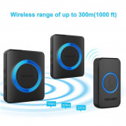 TeckNet HWD01888BU01 Plug-In Wireless Doorbell - комплект 2 броя иновативни безжични звънци и предавател за входна врата (черен)  1