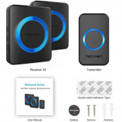 TeckNet HWD01888BU01 Plug-In Wireless Doorbell - комплект 2 броя иновативни безжични звънци и предавател за входна врата (черен)  2