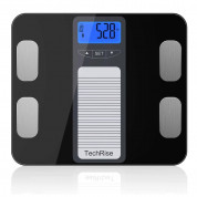 TechRise Smart Body Fat Scale - безжичен кантар за измерване на тегло, телесна маса, мазнини и др. (черен)