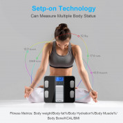 TechRise Smart Body Fat Scale - безжичен кантар за измерване на тегло, телесна маса, мазнини и др. (черен) 3