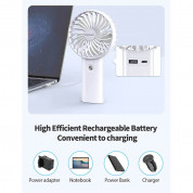 TeckNet Mini Handheld Fan - преносим мини вентилатор с презареждаема батерия (бял) 3