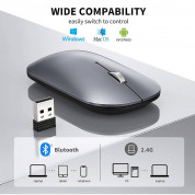 TeckNet EMS01001SA01 2.4G Wireless and Bluetooth Rechargeable Mouse - безжична блутут мишка за PC и Mac (сребрист) 4