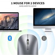 TeckNet EMS01001SA01 2.4G Wireless and Bluetooth Rechargeable Mouse - безжична блутут мишка за PC и Mac (сребрист) 6